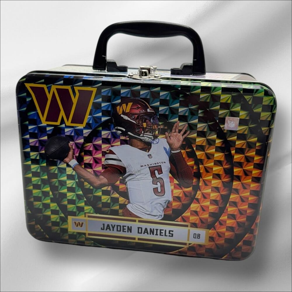 JAYDEN DANIELS Washington Commanders Themed Metal Lunch box Panini Revolution
